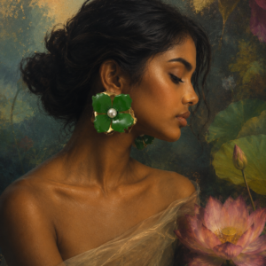 Sinhara Bloom Earrings- Green