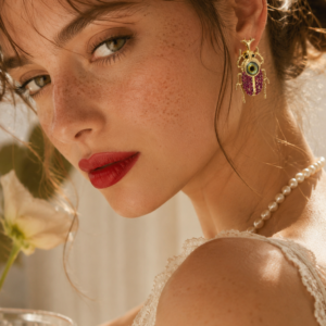 Midnight Beetle Earrings