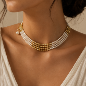 Golden Pearl Étoile Choker