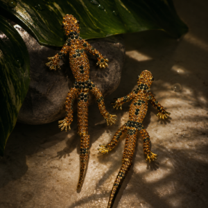 Ember Gecko Earrings - Brown