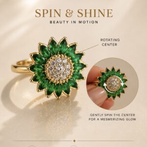 Emerald Bloom Spinner Ring