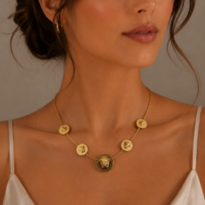 Golden Medusa Necklace (stainless steel)