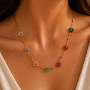 Rainbow Blossom Necklace (Stainless Steel)