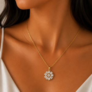 Snowflake Bloom Necklace - stainless steel
