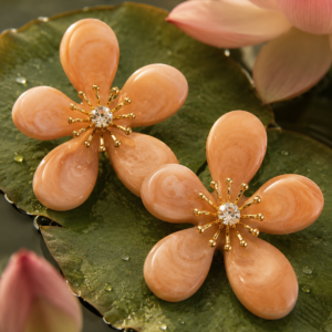 Pink Jade Blossom Earrings