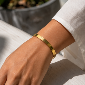 Oval Bangle Cuff - Stainless Steel