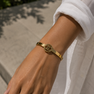 Oval Bangle Cuff - Stainless Steel