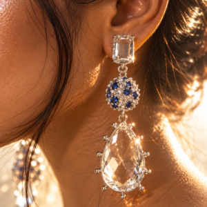 CLEAR MAJESTIC DROP EARRINGS