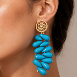 Turquoise Beaded Drop Earrings