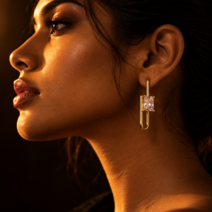 CRYSTAL EDGE EARRINGS (STAINLESS STEEL)